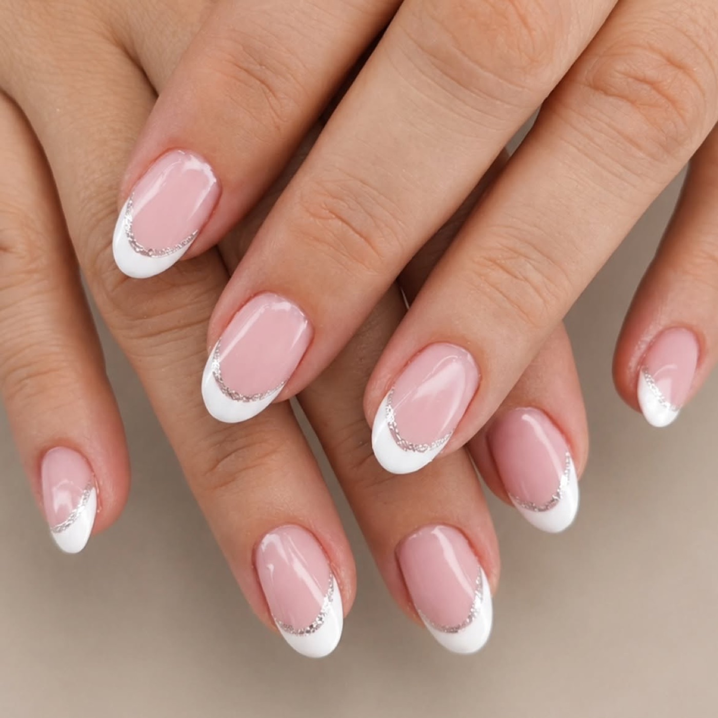 French bianca con filo argento glitterato